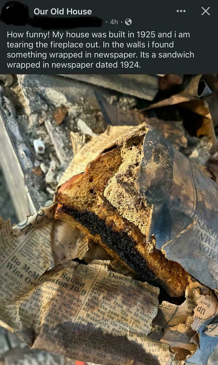 "100 Year Old Sandwich Found"