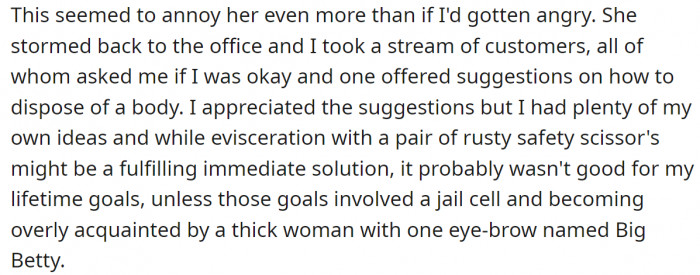 However, this seemed to irritate Amanda even more.