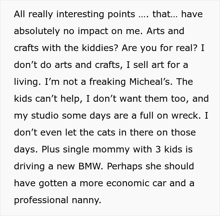 The OP sells art for a living