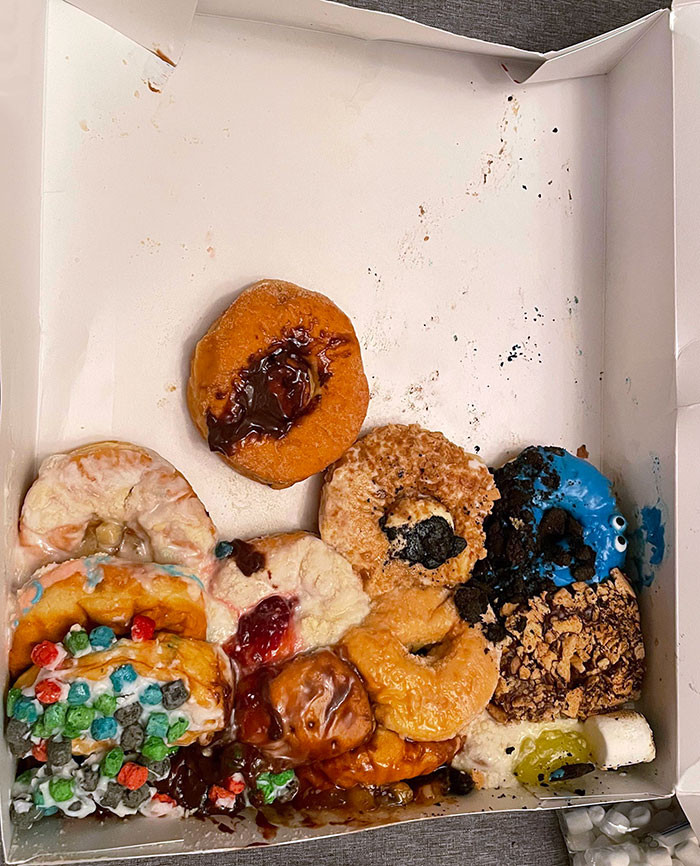 29. My Husband Carries Doughnuts Vertically, And They Become Like This