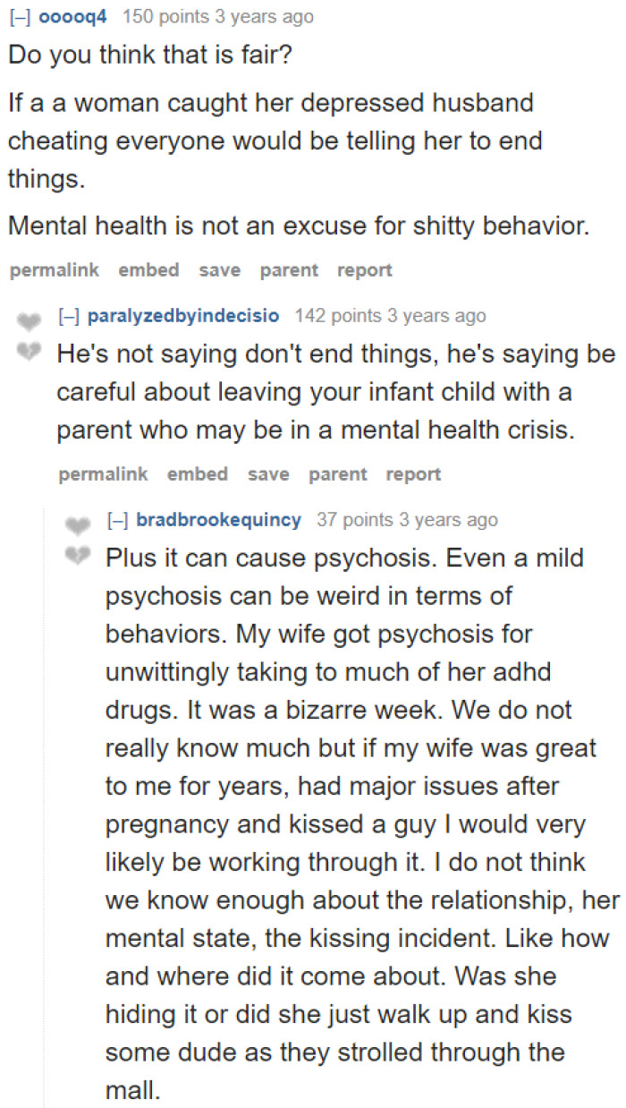 Some users believe that co-parenting might be a bad idea while the wife still has PPD.