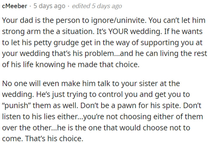 If he chooses not to come, that's on him, not OP or his sister.