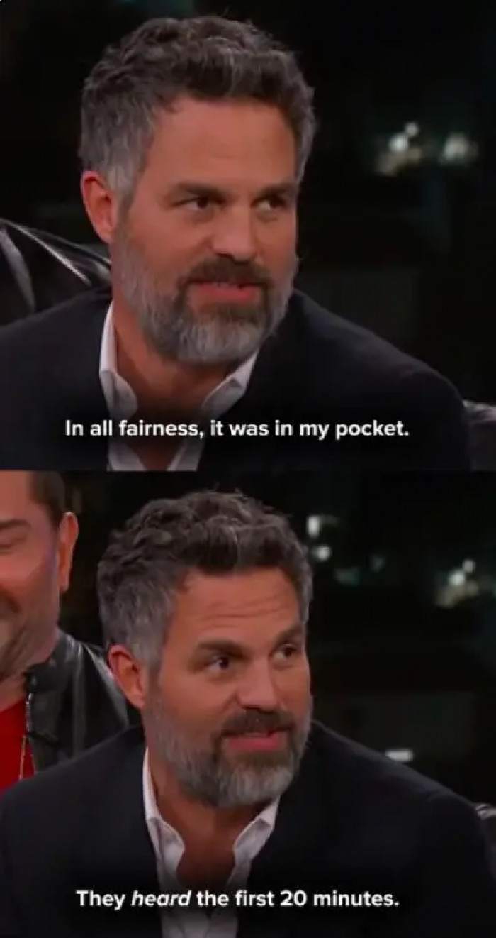 15. The ever-lovable Mark Ruffalo accidentally leaked the first 20 minutes of Thor: Ragnarok when he put his phone in his pocket, not realizing that he had forgotten to end his livestream. He was unaware of the whole fiasco until a staff member reached out and said that he was still live.
