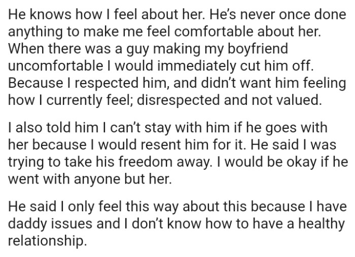 When there was a guy making OP's boyfriend uncomfortable, she would immediately cut him off.