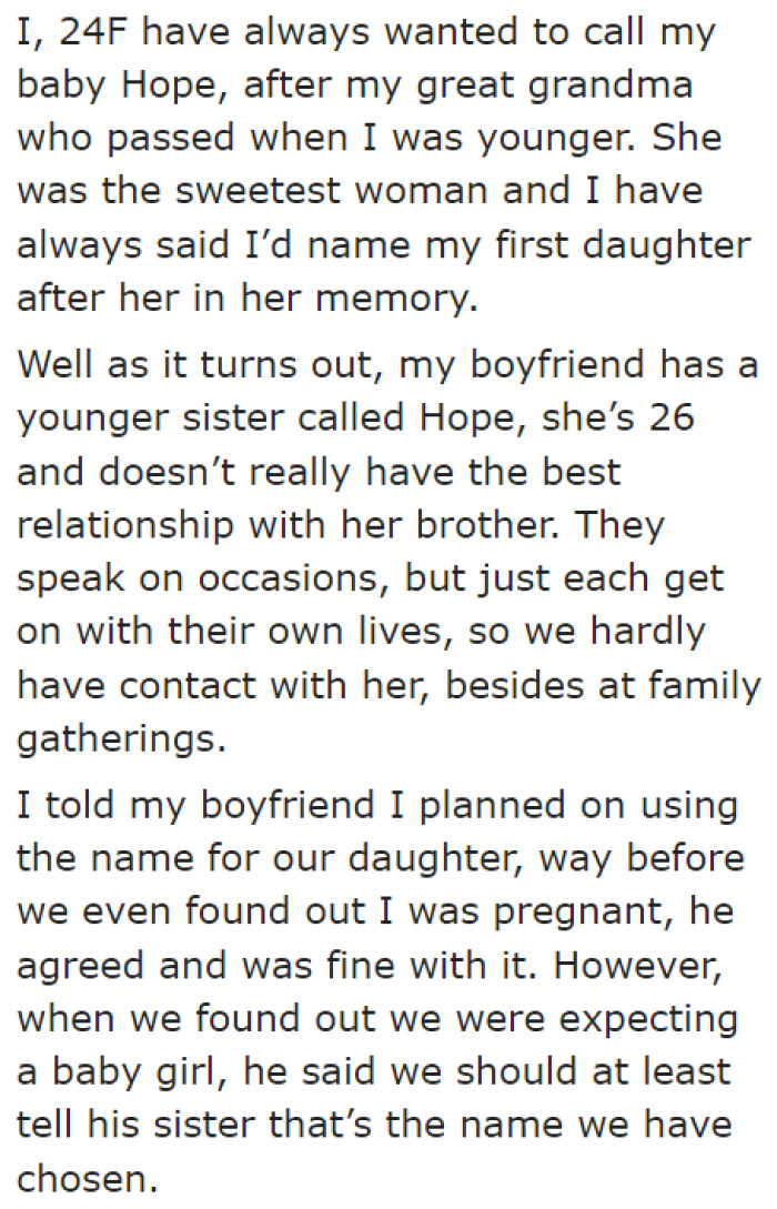 This decision was established even before the couple was expecting.