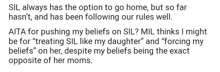 Interestingly, the teen hasn't asked to go home or complained about any of the rules. Rather, she's been following them accordingly.