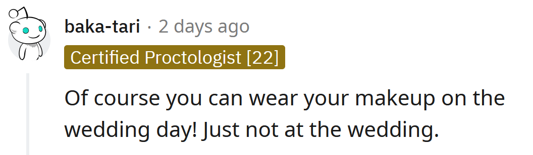 Wear it all you like, but not at the wedding!