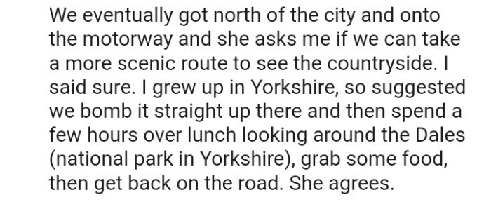 SIL now asks them to take a more scenic route so they can see the countryside