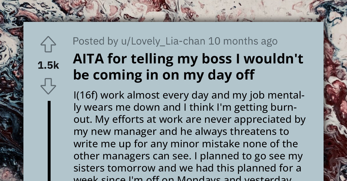 Redditor Confronts Aggressive Manager Over Not Working On Her Day Off And Asks If She Was Wrong To Choose Personal Plans Over Work
