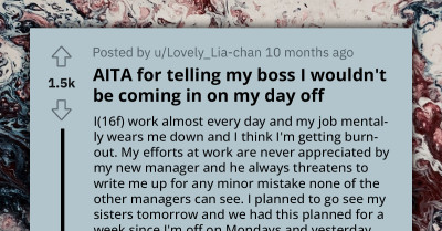 Redditor Confronts Aggressive Manager Over Not Working On Her Day Off And Asks If She Was Wrong To Choose Personal Plans Over Work