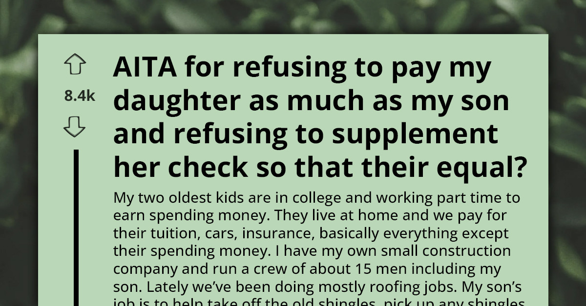 Family Divides As Man Refuses To Pay The Difference Between His Kids' Paychecks