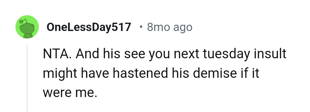 Let's head into the comments section and find out what other Redditors have to say regarding the story