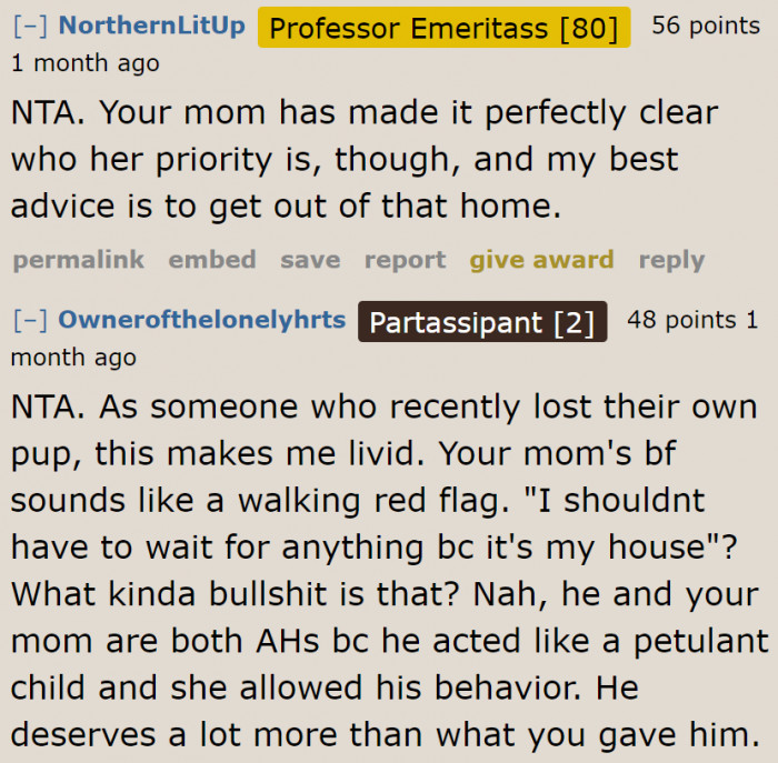 What happened not only angered the community; they were also sad for the dog and for the OP's loss.