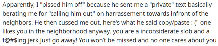 He sent me a private text