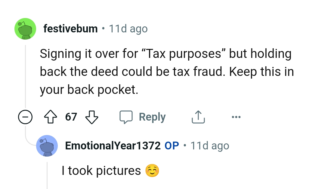 Holding Back the Deed Could Be Tax Fraud