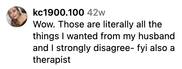 A fellow therapist strongly disagreed.