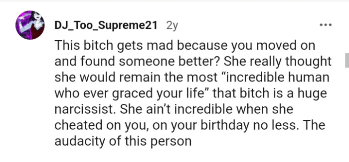 She isn't incredible when she cheated