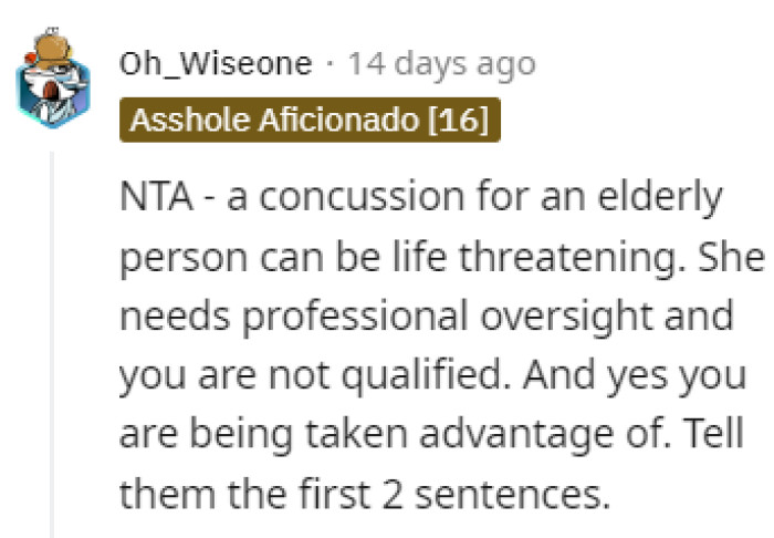 She needs a professional