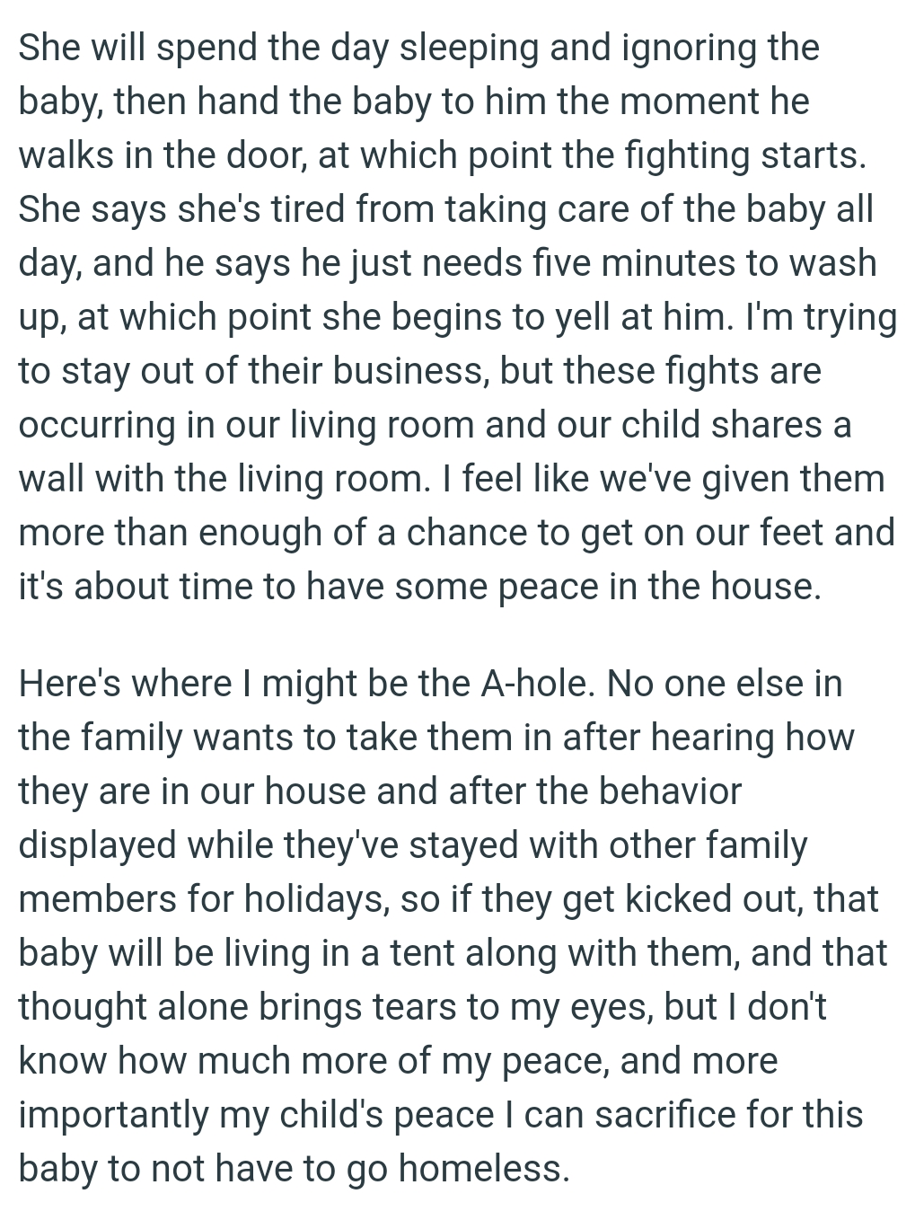OP Feels Like They've Given Them More Than Enough of a Chance to Get on Their Feet