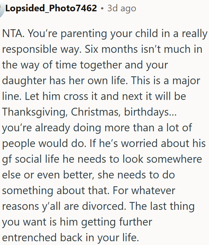 OP is reasonably setting healthy boundaries for her child.