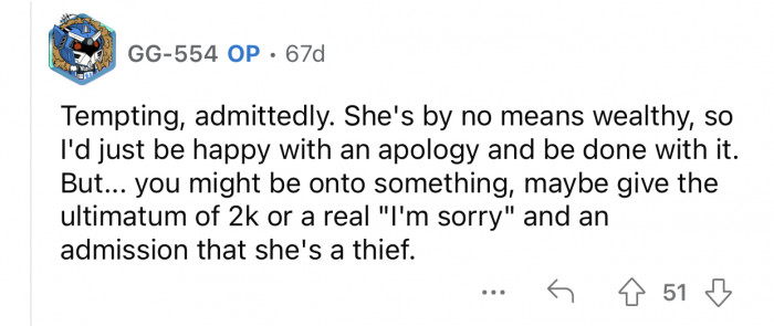 That would be the more appropriate 