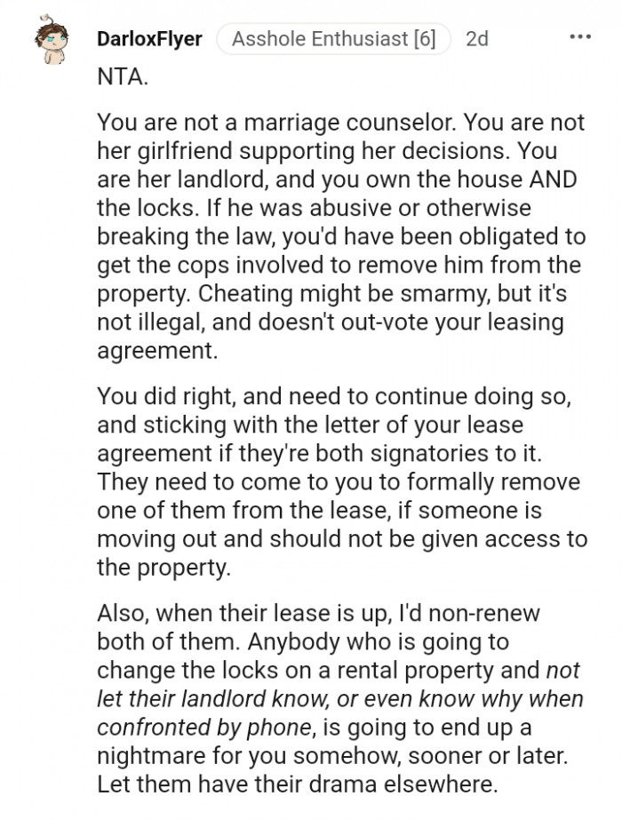 You own the house and the locks