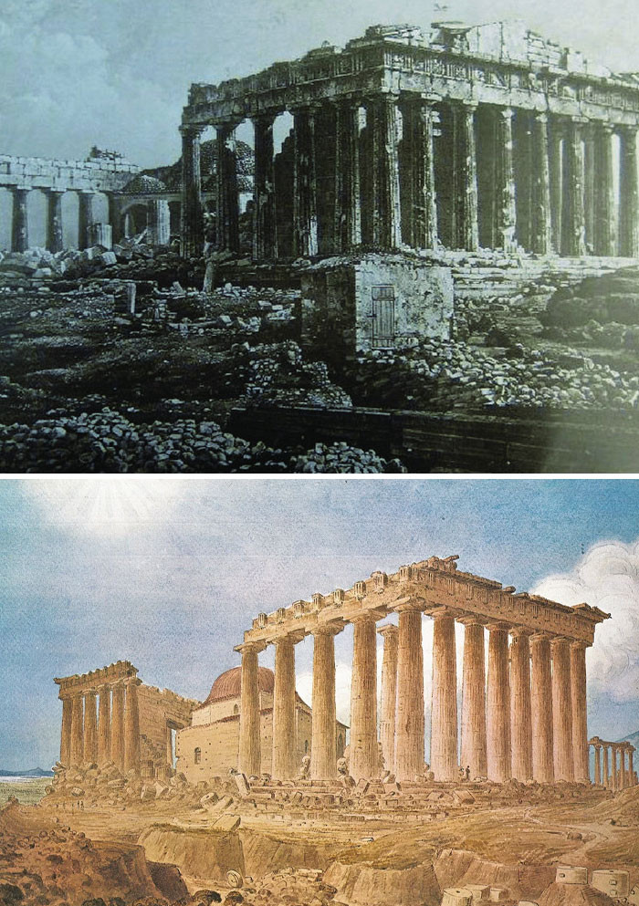 In The Very First Photograph Of The Parthenon In Athens, Taken Almost 200 Years Ago In 1839