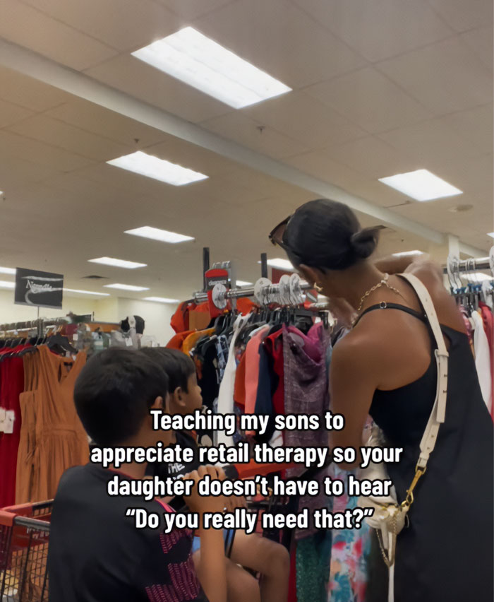 Her Sons Are Learning Retail Therapy Early Enough