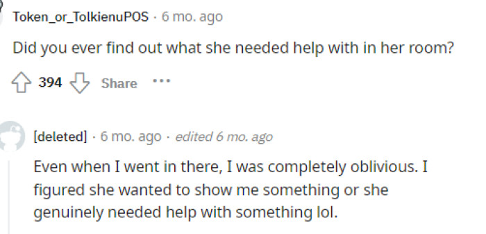 People were cracking jokes in the comments because it's pretty funny how oblivious OP was in the moment that all of this was happening.