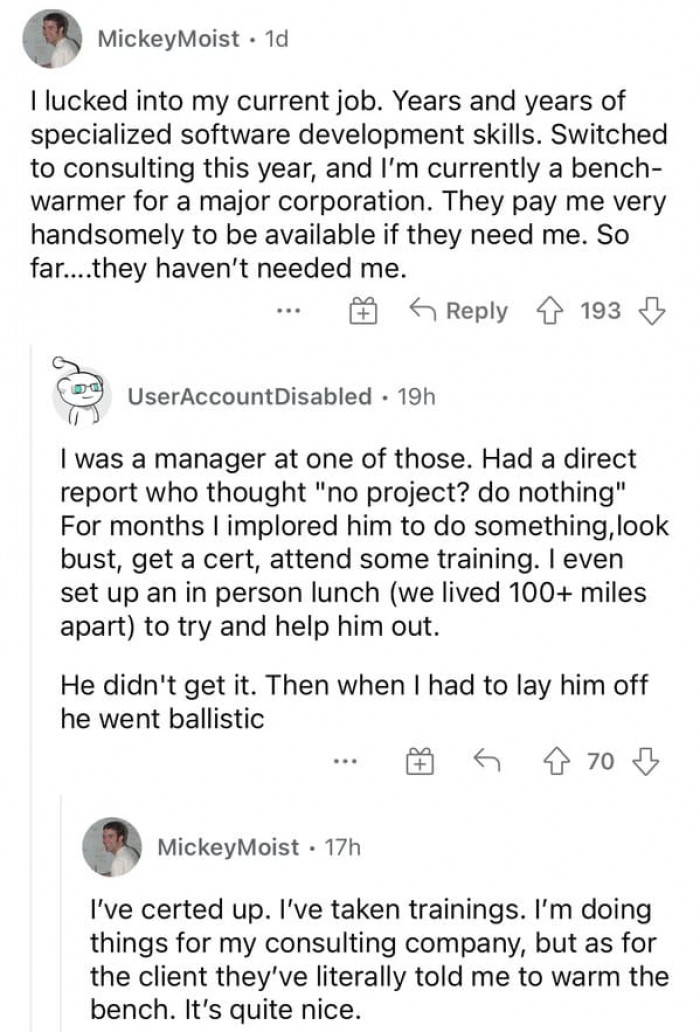 21. Being told to literally warm the bench