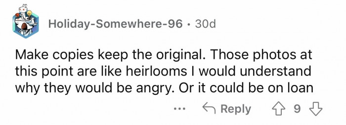 19. The goal is to keep the original in the possession of the beloved family.