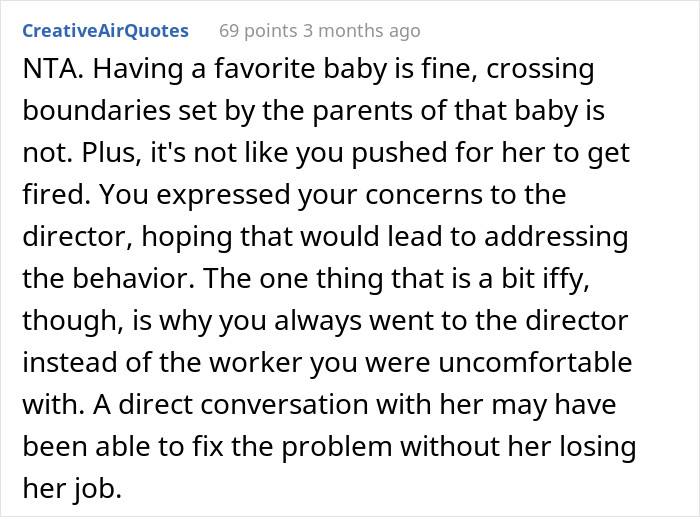 #12 Maybe the tension between her and the employee was too much to handle so?