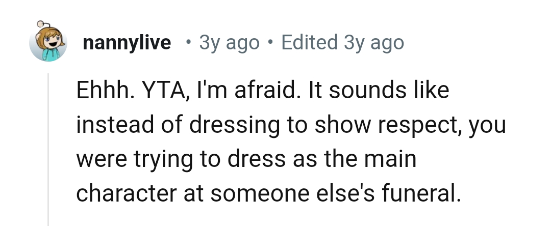 The OP was dressing to be the main character