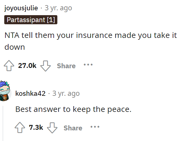 This is actually a pretty interesting solution because, yes, it's a lie, but it would make it look like they had to remove it.