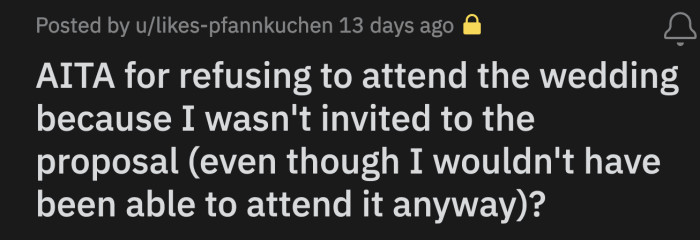 News spread about OP's RSVP