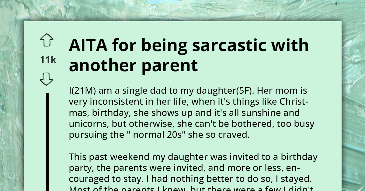 Single Dad's Sarcastic Comeback To Nosy Parent's Question Ignites Controversy At Children's Birthday Bash