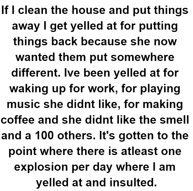 Daily confrontations erupt over seemingly trivial matters, such as rearranging items or making coffee, leading to frequent verbal abuse and insults.