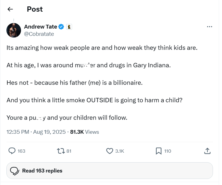 Tate replied: