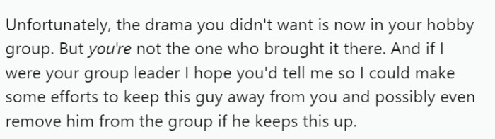 OP didn't create drama - Ben did