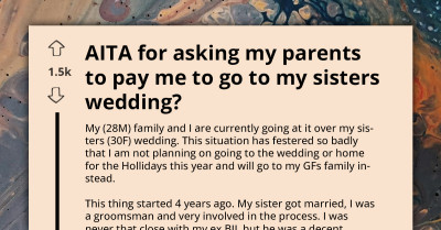 Man Threatens To Boycott Sister’s Wedding To Her Affair Partner Unless His Parents Pay Him To Attend