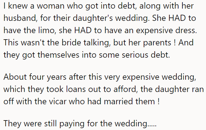An expensive wedding does not mean that the marriage will last