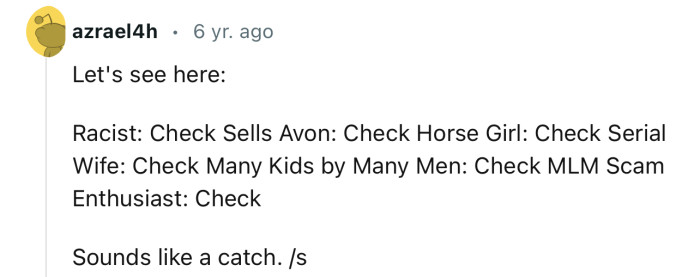 Too many red flags for one individual