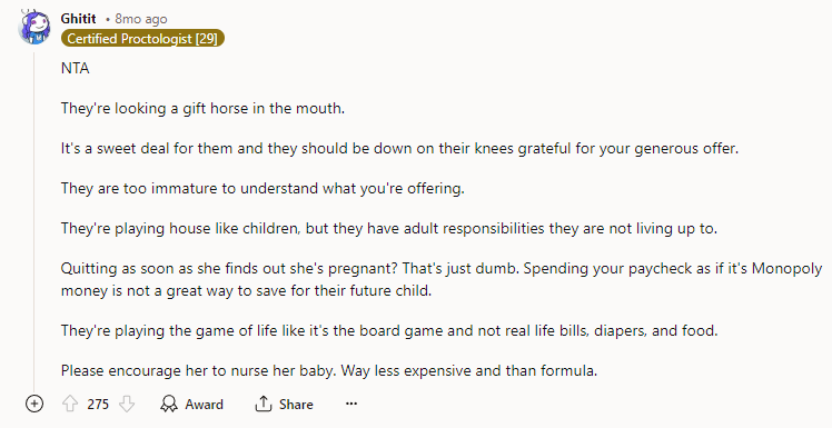 They're looking a gift horse in the mouth.