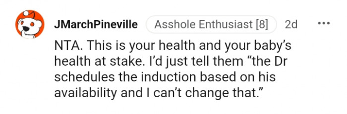 This is yours and the baby's health