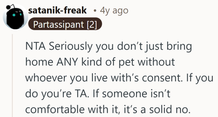 Apparently this rule applies to every pet, including the ones with eight legs.