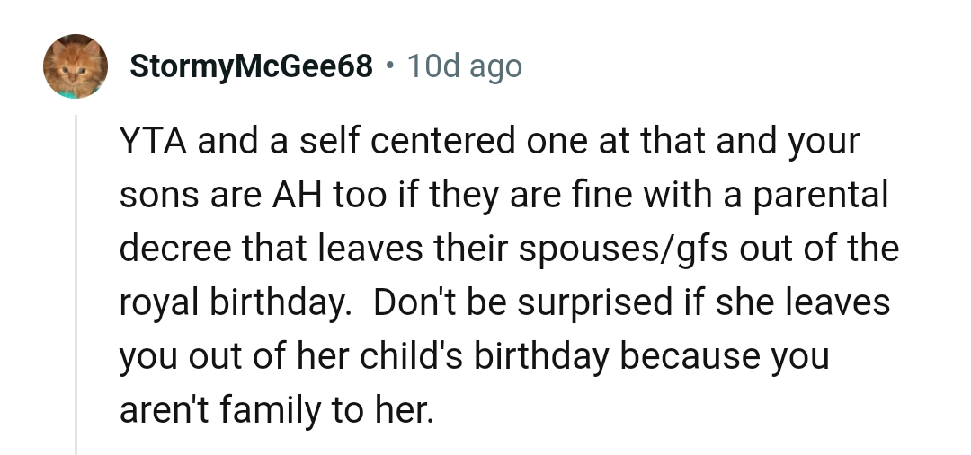 The OP Should Not Be Surprised When She's Left Out