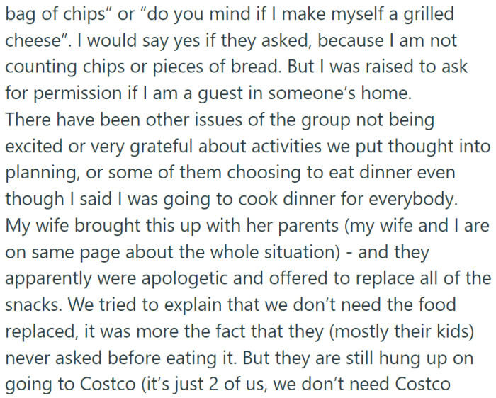 The twin 21-year-olds have been snacking and cooking their own meals using the ingredients available in the house.