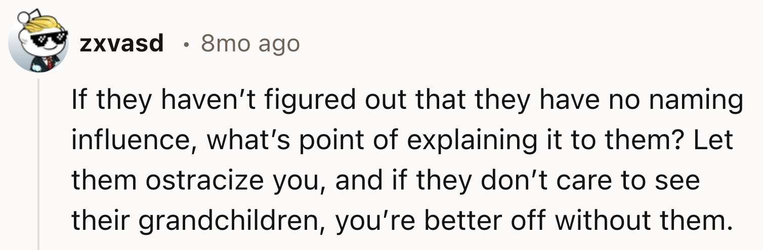 They Shouldn't Have Any Naming Influence