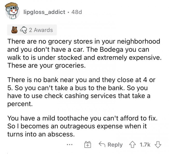 1. Some hard realities that everyone in the lower class has to deal with