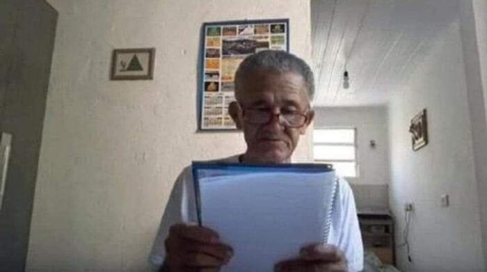42. An elderly YouTuber writes his subscribers down in a notebook, then thanks them individually.